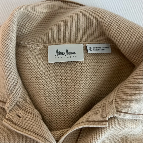 Neiman Marcus Tan and Cream Cardigan Sweater - Picture 5 of 5
